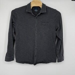 PrAna Mens Ronnie Long Sleeve Shirt XL Organic Cotton Neutral Gray Blue Pocket